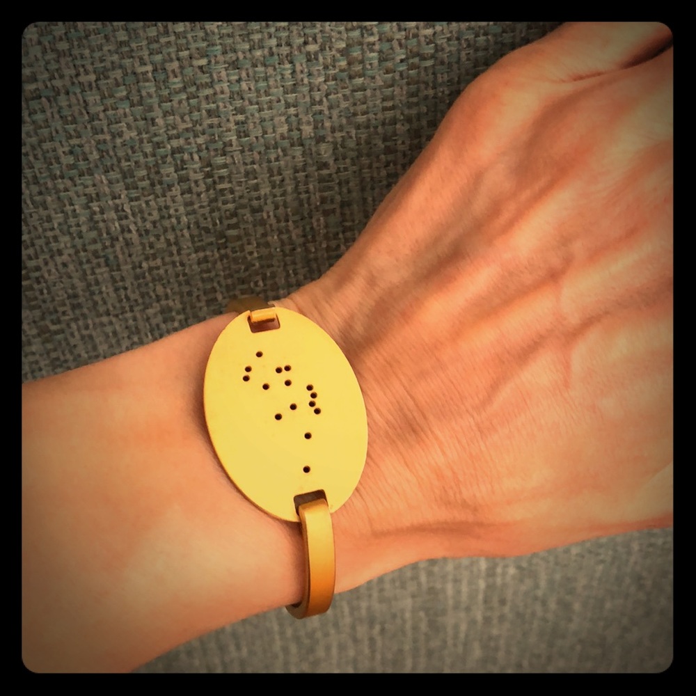 Brushed brass Aquarius constellation bracelet